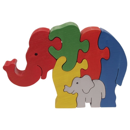 Dřevěné puzzle - Slon