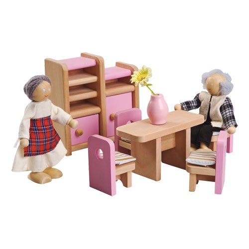 Dřevěný nábytek pro panenky - Jídelna