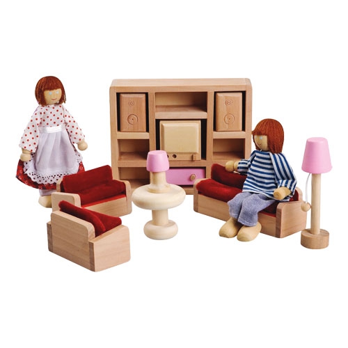 Dřevěný nábytek pro panenky - Obývák