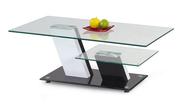 Konferenční stolek Savana 110x60x45cm - Bílá/černá