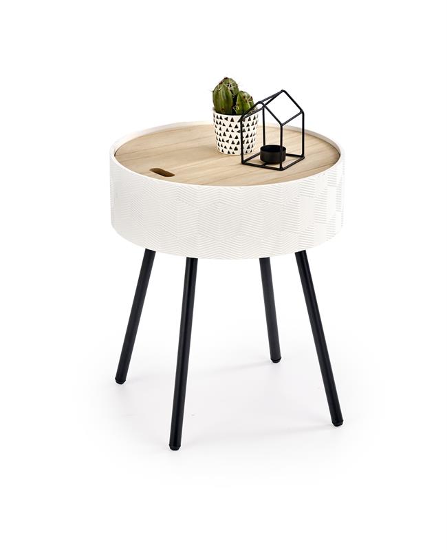 Konferenční stolek Aura s úložným prostorem 38x45cm - Bílá