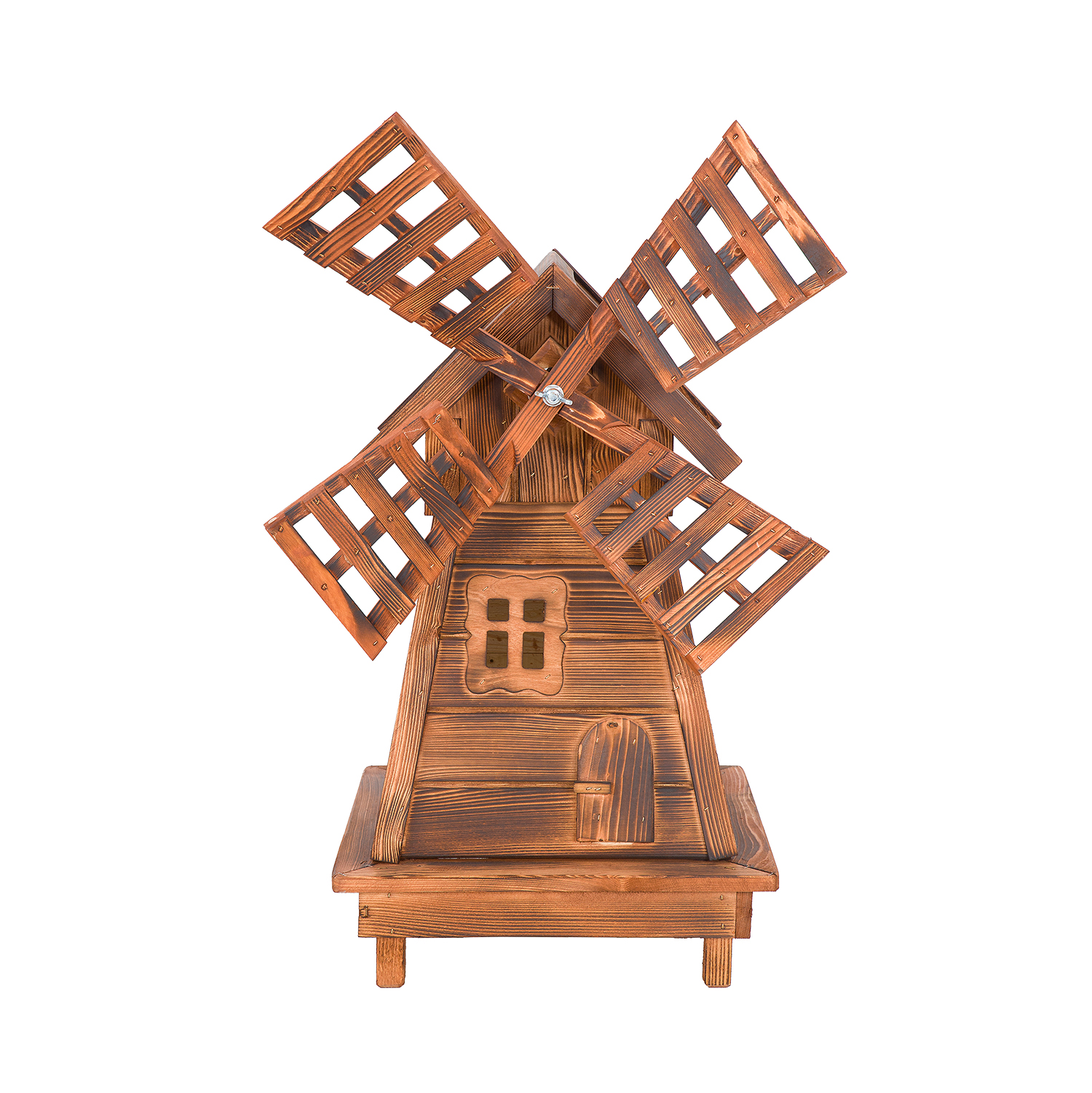 Větrný mlýn z masivního smrkového dřeva v.70cm - týk