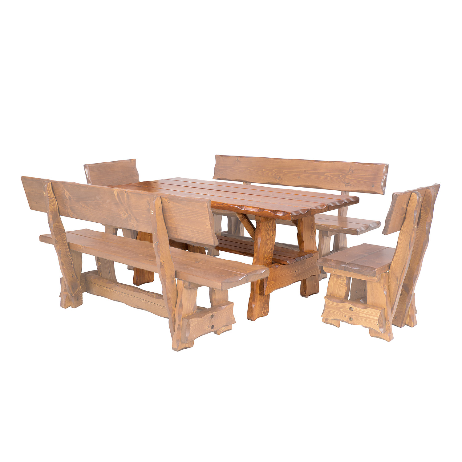 BEN - zahradní stůl ze smrkového dřeva, lakovaný 200x80x83cm - Dub lak