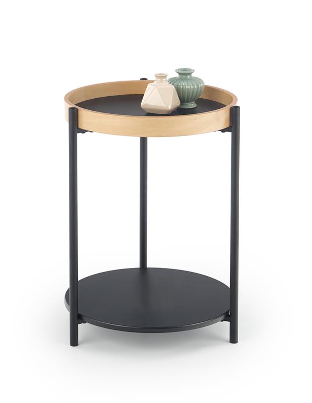 Konferenční stolek Rolo 44x55cm - Černá/dub přírodní