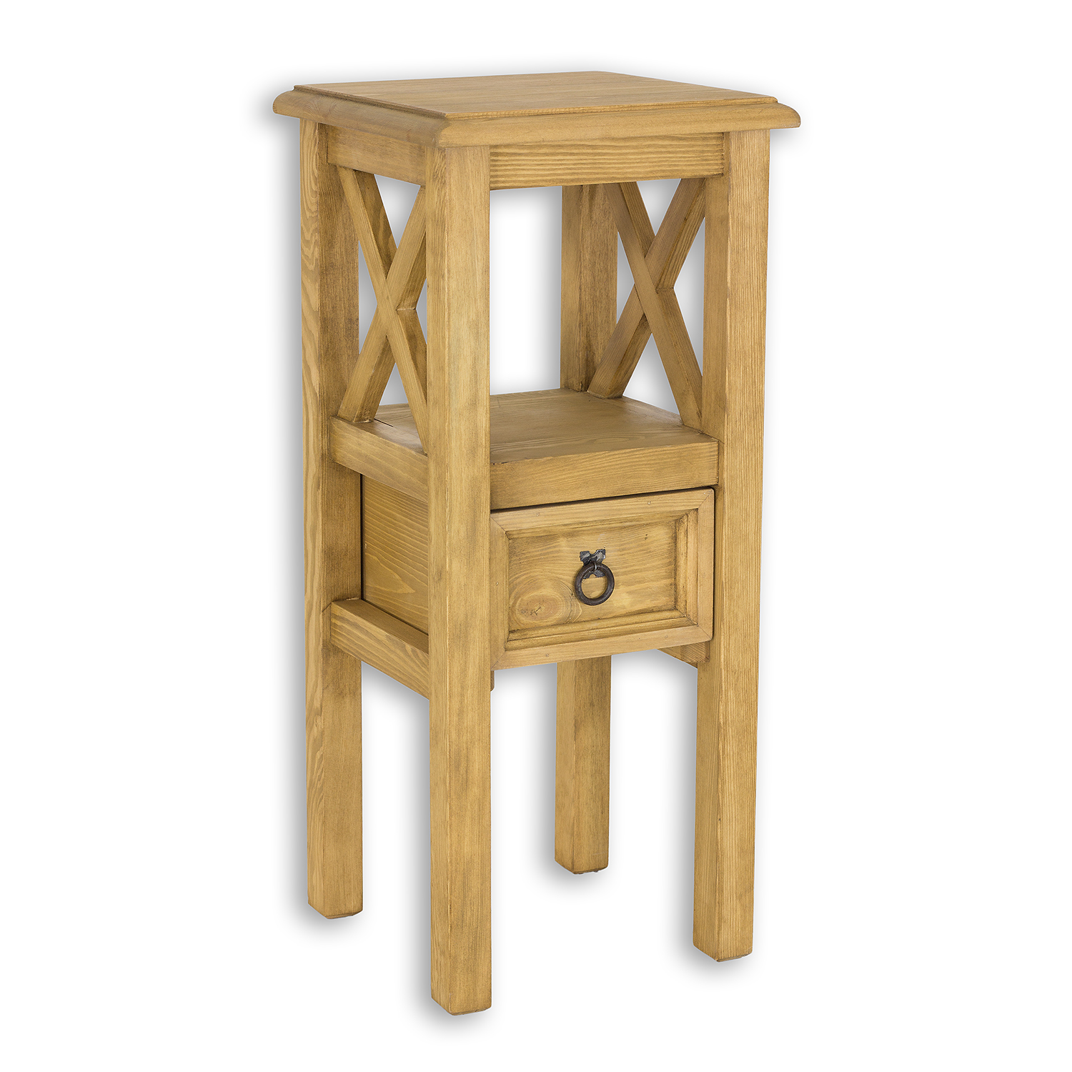 Noční stolek z masivní borovice 34x76x34 cm - Rustikal
