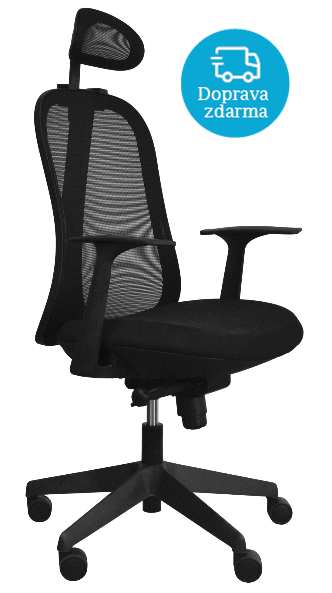 Kancelářská židle - Libra High B - Černý plast