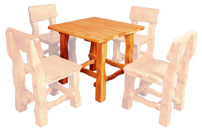 Zahradní stůl z olšového dřeva, lakovaný 80x80x75cm - Rustikal
