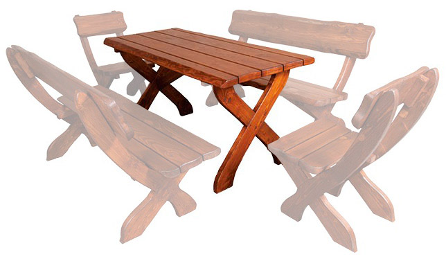 Zahradní stůl z masivního smrkového dřeva 150x65x72cm - Ořech