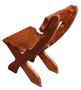 Zahradní židle z masivního smrkového dřeva 49x58x83cm - Ořech